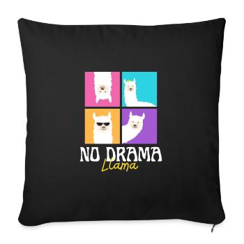 No drama llama - Sofa pillowcase 17,3'' x 17,3'' (45 x 45 cm) - black - Front