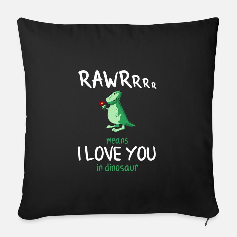 Lustiger Spruch Dinosaurier Blume Shirt Geschenk - Sofakissenbezug 45 x 45 cm - Schwarz