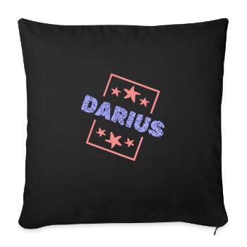 Prénom Darius - Housse de coussin décorative 45 x 45 cm - noir - Devant