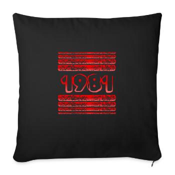 Witzig 1981 - Sofa pillowcase 17,3'' x 17,3'' (45 x 45 cm) - black - Front