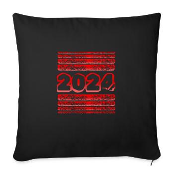 Jahr 2024 - Sofakissenbezug 45 x 45 cm - Schwarz - Vorne
