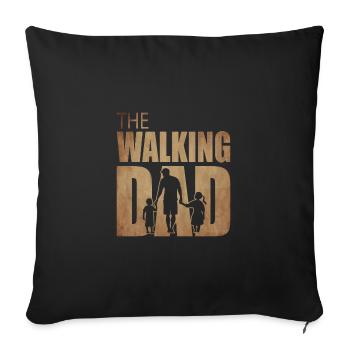 The walking papa fille fils enfant papa papa papa - Housse de coussin décorative 45 x 45 cm - noir - Devant