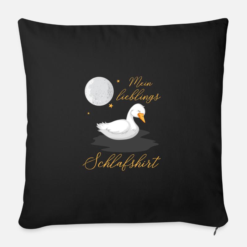 Mein lieblings Schlafshirt Enten Mond - Sofakissenbezug 45 x 45 cm - Schwarz