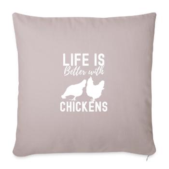 chicken - Sofa pillowcase 17,3'' x 17,3'' (45 x 45 cm) - light taupe - Front
