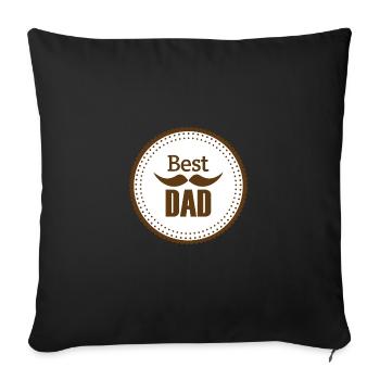 Meilleur papa papa papa papa papa papa papa - Housse de coussin décorative 45 x 45 cm - noir - Devant