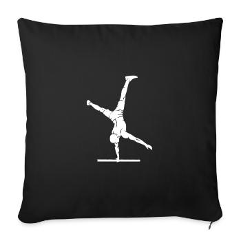 calisthenics body weight dips klimmzug bars calist - Housse de coussin décorative 45 x 45 cm - noir - Devant