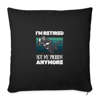 Retraite - Pension - Housse de coussin décorative 45 x 45 cm - noir - Devant