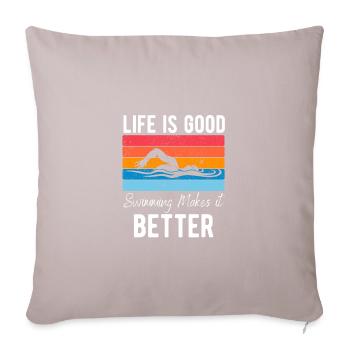 Natation - Housse de coussin décorative 45 x 45 cm - taupe clair - Devant