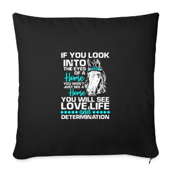 Western Riding Horses Stuff Stallion Riding Horses Girls - Sofa pillowcase 17,3'' x 17,3'' (45 x 45 cm) - black - Front