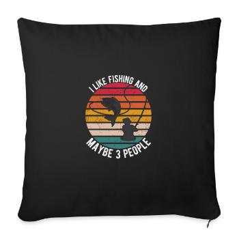 angling - Sofa pillowcase 17,3'' x 17,3'' (45 x 45 cm) - black - Front