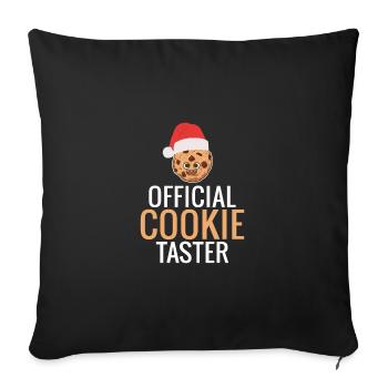 Funny Santa Official Cookie Taster Family - Sofakissenbezug 45 x 45 cm - Schwarz - Vorne