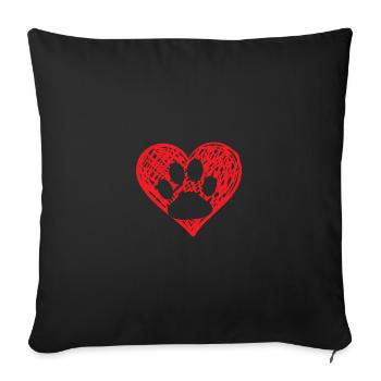 Paw Heart Love Dog Paw Dog Lover Animal Care - Housse de coussin décorative 45 x 45 cm - noir - Devant