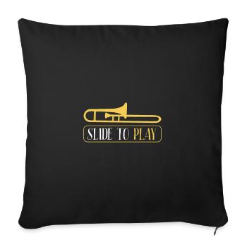 Funny Trombone Slide to Play Trombonist trombone - Sofa pillowcase 17,3'' x 17,3'' (45 x 45 cm) - black - Front
