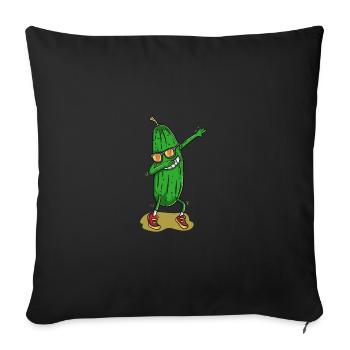 pickles pickle ornament dabbing funny design - Sofa pillowcase 17,3'' x 17,3'' (45 x 45 cm) - black - Front