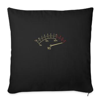Retro VU Meter Hi-Fi Vintage Stereo Music Lover - Sofa pillowcase 17,3'' x 17,3'' (45 x 45 cm) - black - Front