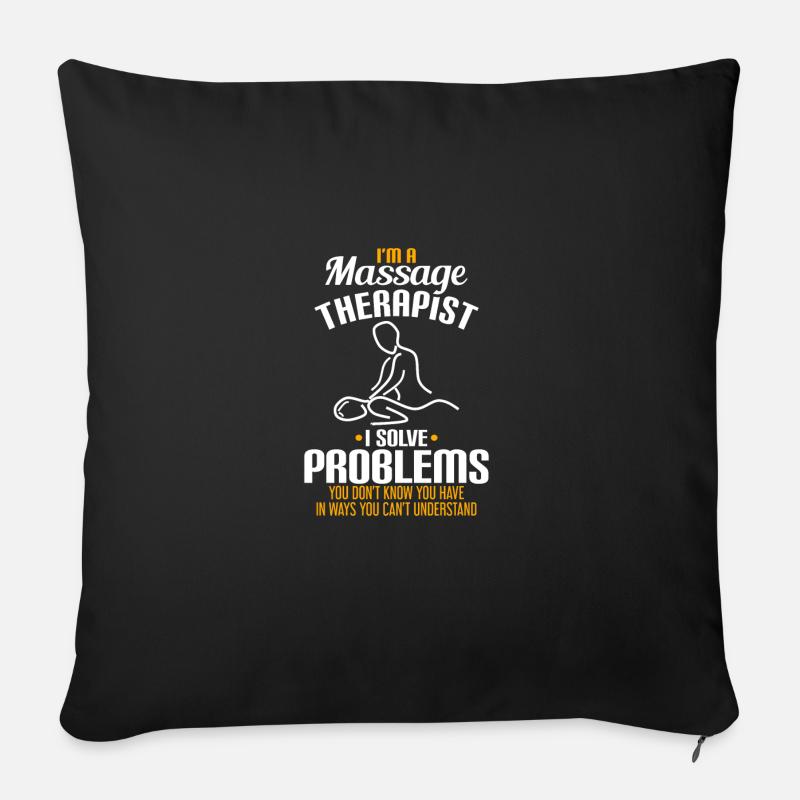 Massage therapist gifts Massage therapy solve - Housse de coussin décorative 45 x 45 cm - noir