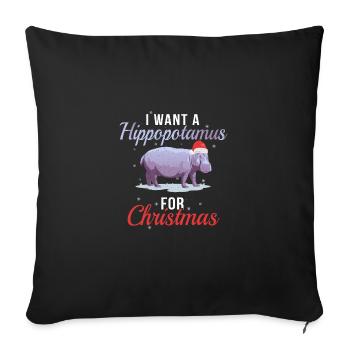 I Want A Hippopotamus for Christmas Baseball - Sofakissenbezug 45 x 45 cm - Schwarz - Vorne