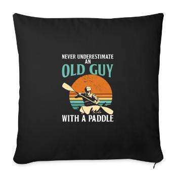 Ne sous-estimez un vieux avec une palette - Housse de coussin décorative 45 x 45 cm - noir - Devant