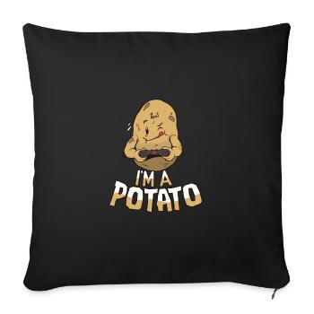 I'M A Potato Funny Potato Gamer Food Humor - Sofa pillowcase 17,3'' x 17,3'' (45 x 45 cm) - black - Front