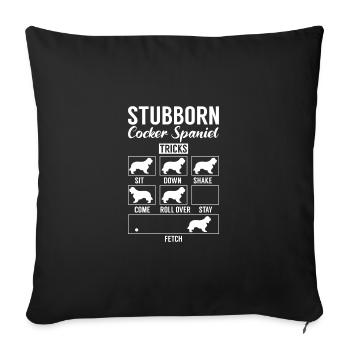Cocker têtus Spaniel Ticks Propriétaire de chien - Housse de coussin décorative 45 x 45 cm - noir - Devant