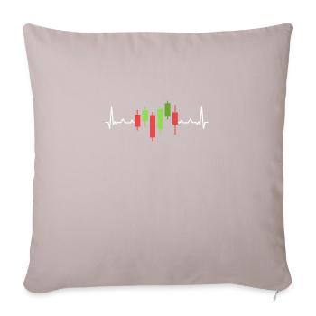 Aktieninvestor Heartbeat Handel investieren - Sofakissenbezug 45 x 45 cm - helles Taupe - Vorne