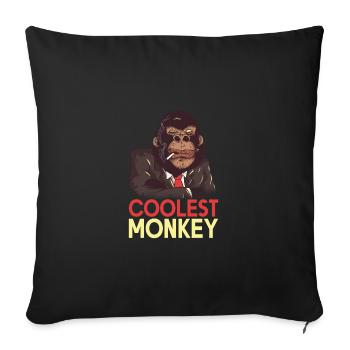 Coolest Monkey Monkey Lover Animal Rights - Sofakissenbezug 45 x 45 cm - Schwarz - Vorne