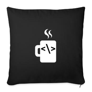 JavaScript Code Developer Developer Coffee Java - Housse de coussin décorative 45 x 45 cm - noir - Devant