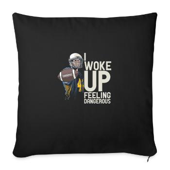 Je me suis réveillé de sentir le football - Housse de coussin décorative 45 x 45 cm - noir - Devant