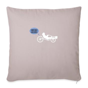 Liegerad Bike-Fahrrad-Trike-Triker-Drittelrad - Sofakissenbezug 45 x 45 cm - helles Taupe - Vorne