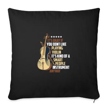 Violin Violinist Violinist String Instrument G - Sofa pillowcase 17,3'' x 17,3'' (45 x 45 cm) - black - Front