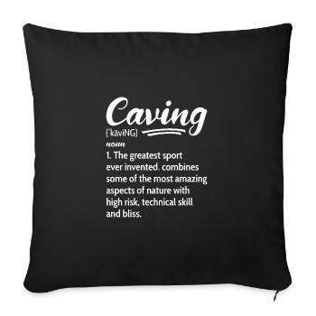 Caving Definition Speleology Caves Spelunking - Sofa pillowcase 17,3'' x 17,3'' (45 x 45 cm) - black - Front