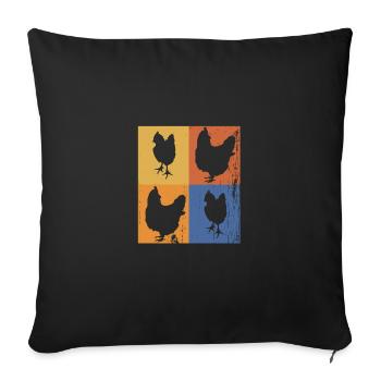 Poulet - Housse de coussin décorative 45 x 45 cm - noir - Devant