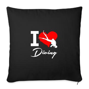 Plongeurs Plongée en apnée Plongée sous-marine Plongée sous-marine - Housse de coussin décorative 45 x 45 cm - noir - Devant