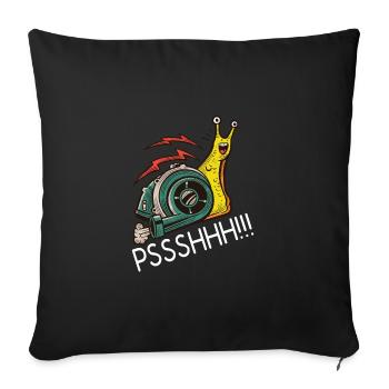 Snail Funny Turbo Boost Racing Pshh - Sofa pillowcase 17,3'' x 17,3'' (45 x 45 cm) - black - Front