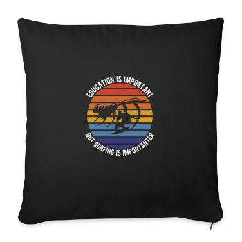 Surfing - Sofa pillowcase 17,3'' x 17,3'' (45 x 45 cm) - black - Front