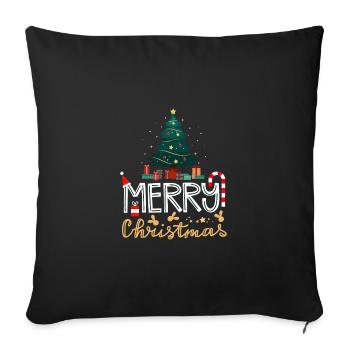 Christmas 24.12. Christmas Tree Holy Night Holy - Sofa pillowcase 17,3'' x 17,3'' (45 x 45 cm) - black - Front