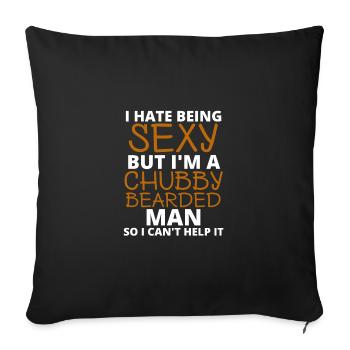 Barbe - Housse de coussin décorative 45 x 45 cm - noir - Devant