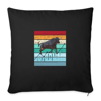 Crypto Trading Hodl Stock Market Chart Bitcoin - Sofa pillowcase 17,3'' x 17,3'' (45 x 45 cm) - black - Front