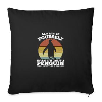 Penguin - Sofakissenbezug 45 x 45 cm - Schwarz - Vorne
