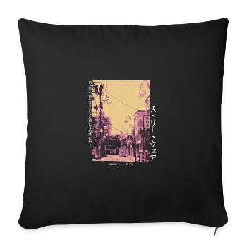 Japanese Streetwear Aesthetic - Sofa pillowcase 17,3'' x 17,3'' (45 x 45 cm) - black - Front