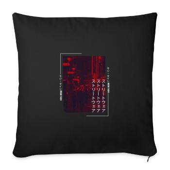 Japanese Streetwear Aesthetic - Sofa pillowcase 17,3'' x 17,3'' (45 x 45 cm) - black - Front