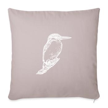 Vintage Elegant Kingfisher - Bird Nature Motif - Sofa pillowcase 17,3'' x 17,3'' (45 x 45 cm) - light taupe - Front