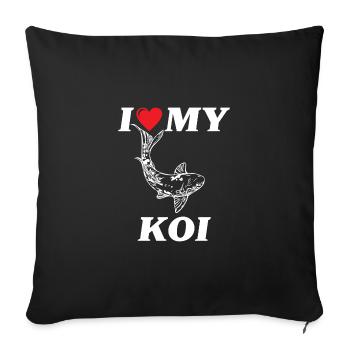 J’adore ma carpe Koi - Housse de coussin décorative 45 x 45 cm - noir - Devant