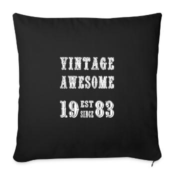 Vintage Awesome EST SINCE 1983 Birthday - Sofa pillowcase 17,3'' x 17,3'' (45 x 45 cm) - black - Front