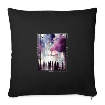 Japanisch Streetwear Aesthetic - Sofakissenbezug 45 x 45 cm - Schwarz - Vorne