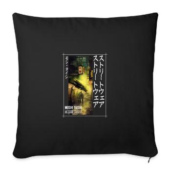 Japanese Streetwear Aesthetic - Sofa pillowcase 17,3'' x 17,3'' (45 x 45 cm) - black - Front
