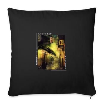 Japanisch Streetwear Aesthetic - Sofakissenbezug 45 x 45 cm - Schwarz - Vorne