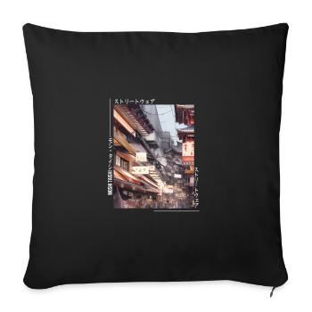 Japanese Streetwear Aesthetic - Sofa pillowcase 17,3'' x 17,3'' (45 x 45 cm) - black - Front