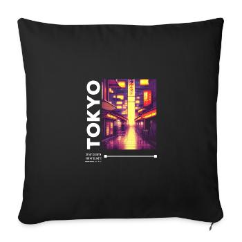 Esthétique streetwear japonaise - Housse de coussin décorative 45 x 45 cm - noir - Devant