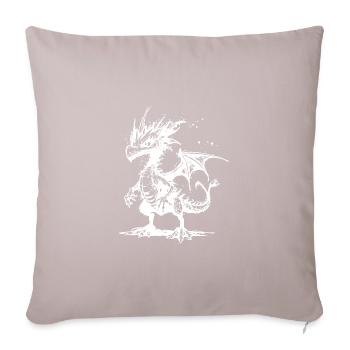 Cooler kleiner vintager Drache mit Flügel - Sofakissenbezug 45 x 45 cm - helles Taupe - Vorne